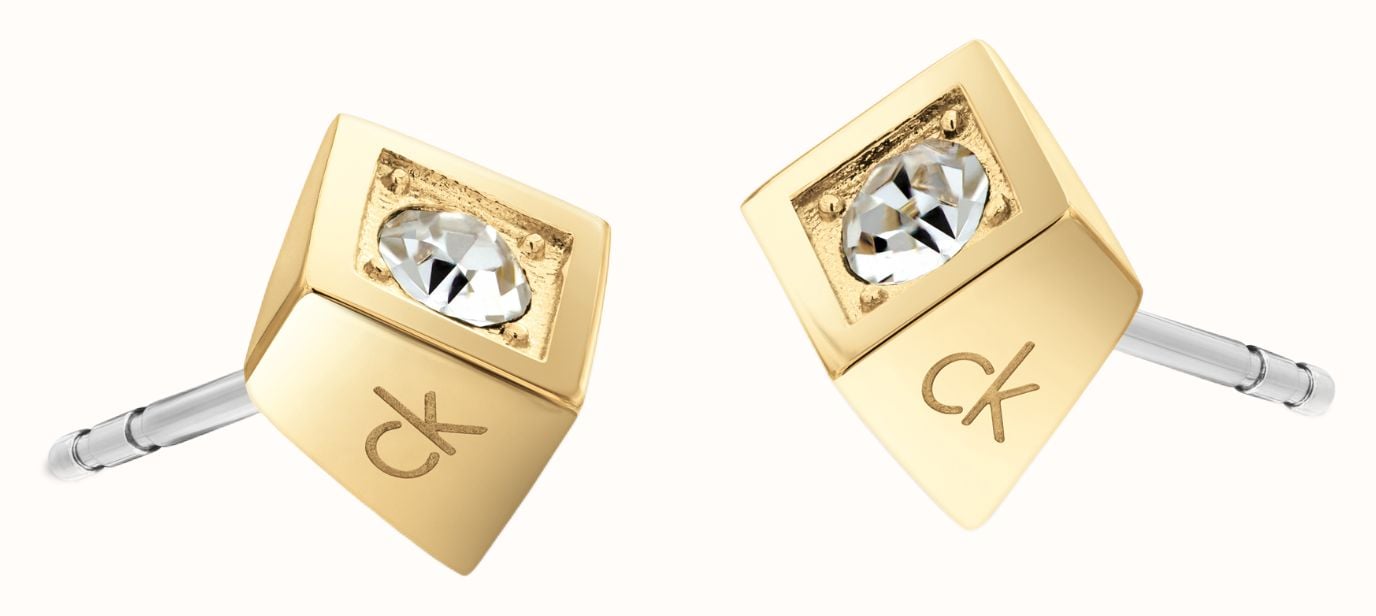 Calvin Klein Ladies Gold-Tone Stainless Steel Stud Earrings 35000981 - autre vue 2