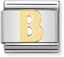 Nomination Classic Letter B 18ct Gold & Steel Charm 030101/02