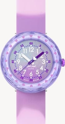 Flik Flak Fuze en violet (36,70 mm) cadran dégradé violet / bracelet en silicone dégradé violet FCSP131