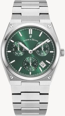 Jacques Du Manoir Horizon Multifunction Quartz (41mm) Green Dial / Stainless Steel Bracelet JWN05702