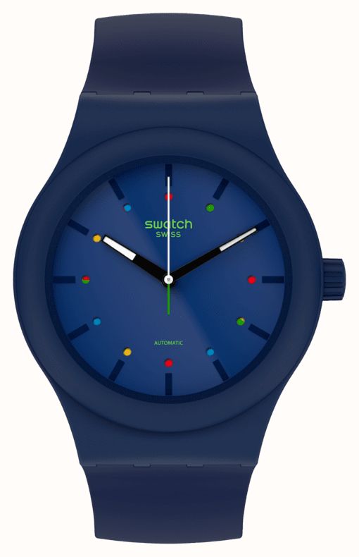 Swatch Waktu51 Automatik (42 Mm) Blaues Zifferblatt Blaues