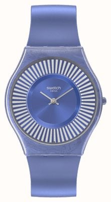 Swatch Metro deco（34毫米）蓝色表盘/蓝色硅胶表带 SS08N110