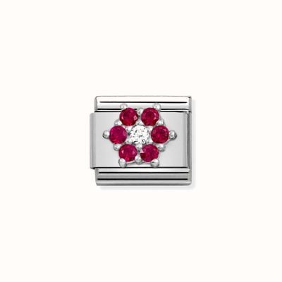 Nomination Composable CL SYMBOLS Steel Cz And Silver 925 RICH RED And WHITE Flower 330322/02