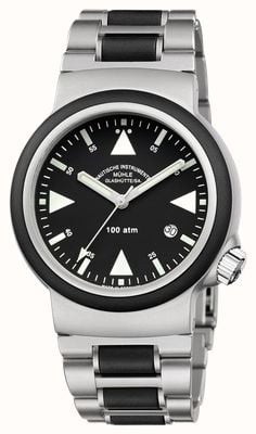 Mühle Glashütte S.A.R. Rescue-Timer (42mm) Black Dial / Stainless Steel Bracelet M1-41-03-MB