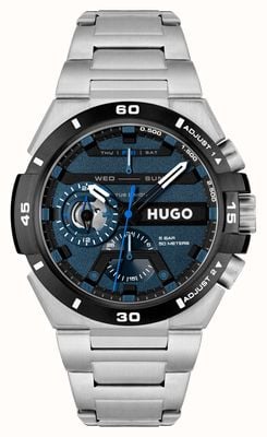 HUGO #wild (46mm) cadran bleu / bracelet en acier inoxydable 1530337