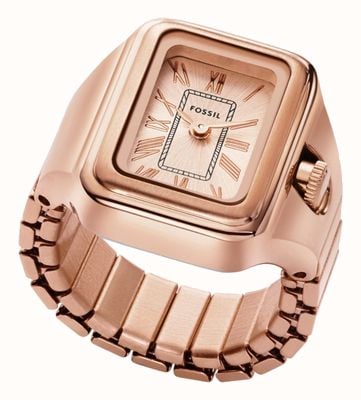 Fossil Reloj con anillo Raquel para mujer: esfera en oro rosa/banda de acero inoxidable en tono oro rosa ES5345