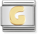 Nomination Classic Letter G 18ct Gold & Steel Charm 030101/07