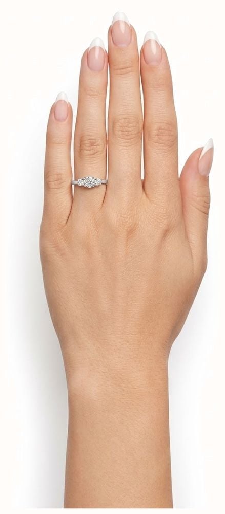 0.52ct Round Brilliant Natural Diamond Platinum Trilogy Ring J38724 - alternative Ansicht 4