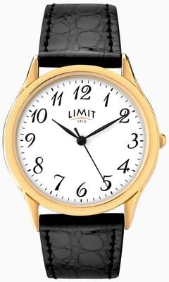 Limit クラシッククォーツ（34mm）ホワイトダイヤル／ブラックPUレザーストラップ 5066