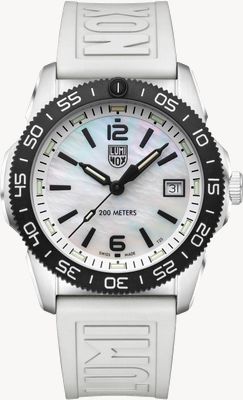 Luminox Pacific Diver Ripple (39mm) Mother of Pearl Dial / White + Pink Rubber Straps XS.3128M.SET