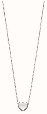 Elements Gold 9ct White Gold Plain Small Heart Necklace GN308
