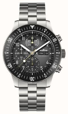 FORTIS Novonaut N-42 Stratosphere-Tested Manufacture Chronograph (42mm) Titanium Legacy On Block Bracelet F2040017