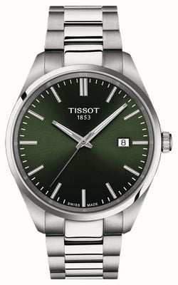 Tissot Heren pr 100 (40 mm) groene wijzerplaat / roestvrijstalen armband T1504101109100