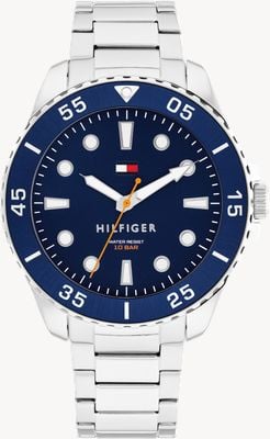 Tommy Hilfiger Reloj Oceanic Diver (42mm) esfera azul / pulsera acero inoxidable 1792202