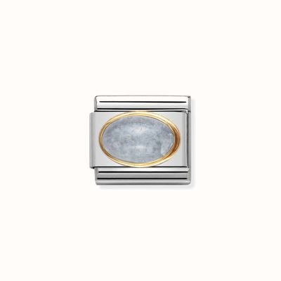 Nomination COMPOSABLE Classic OVAL STONES In Stainless Steel With 18k Gold AQUAMARINE 030504/01