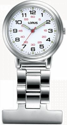 Lorus Montre infirmière fob quartz (29mm) cadran blanc / acier inoxydable RG251CX9