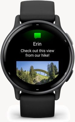 Garmin Ramka aluminiowa w kolorze łupka Vivoactive 5 z czarną obudową i silikonowym paskiem 010-02862-10