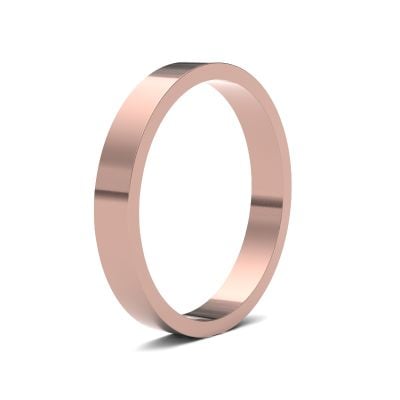 James Moore Wedding Rings | 9ct Rose Gold | 2.5mm | Light | Flat | AG_2.5LLF-9R
