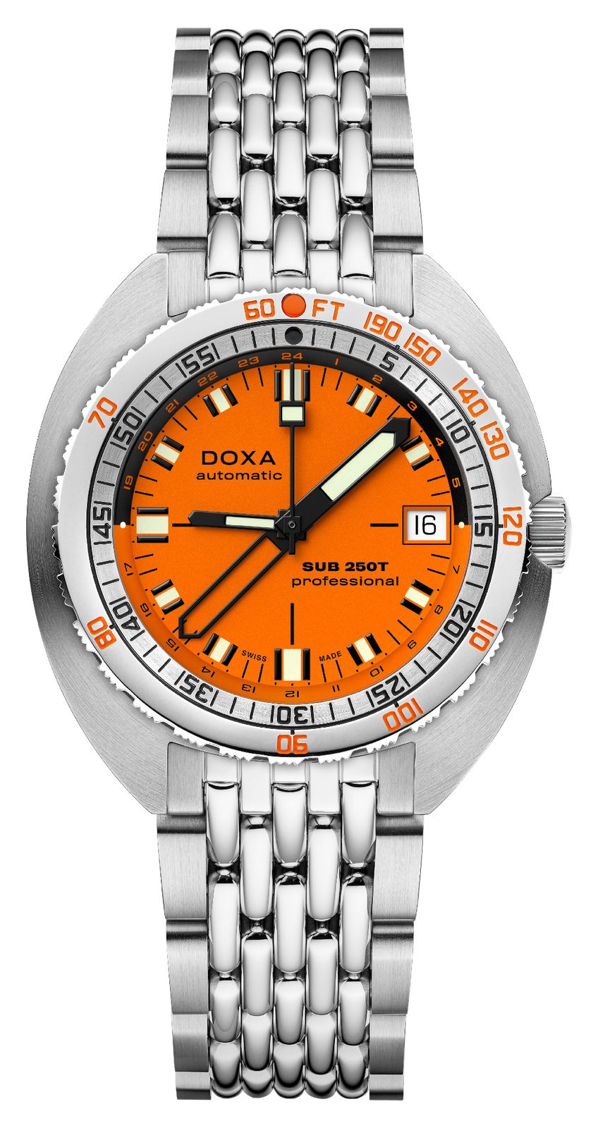 DOXA Sub 250t GMT Professional (40 mm) iconische oranje horloge-image-199179