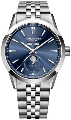 Raymond Weil Freelancer Complete Calendar Automatic (40mm) Blue Sunray Dial / Stainless Steel Bracelet 2766-ST-50001