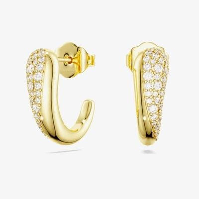 Swarovski Classica 18K yellow gold-finished sterling Silver Zirconia Hoop Style Earrings 5745020