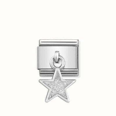 Nomination Classic White Glitter Star Charm Steel & Sterling Silver 331805/02