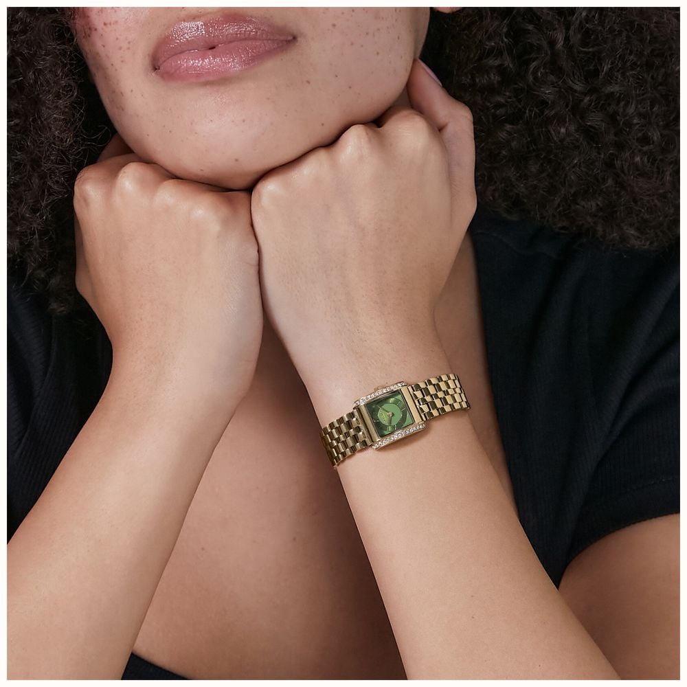 Olivia Burton 21mm Berkley Green & Gold Bracelet 24000382 - 別ビュー 5
