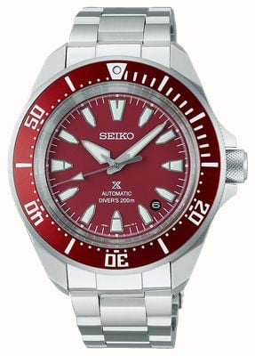 Seiko Prospex 4r plongeur rouge « shog-urai » (41,7 mm) cadran rouge / bracelet en acier inoxydable SRPL11K1
