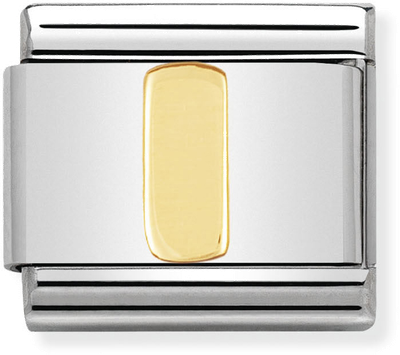 Nomination Classic Letter I 18ct Gold & Steel Charm 030101/09