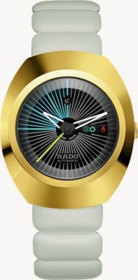 RADO DiaStar Original x Tej Chauhan Special Edition (38mm) Black Dial / Grey Pillow-Shaped Rubber Strap Watch R12165155