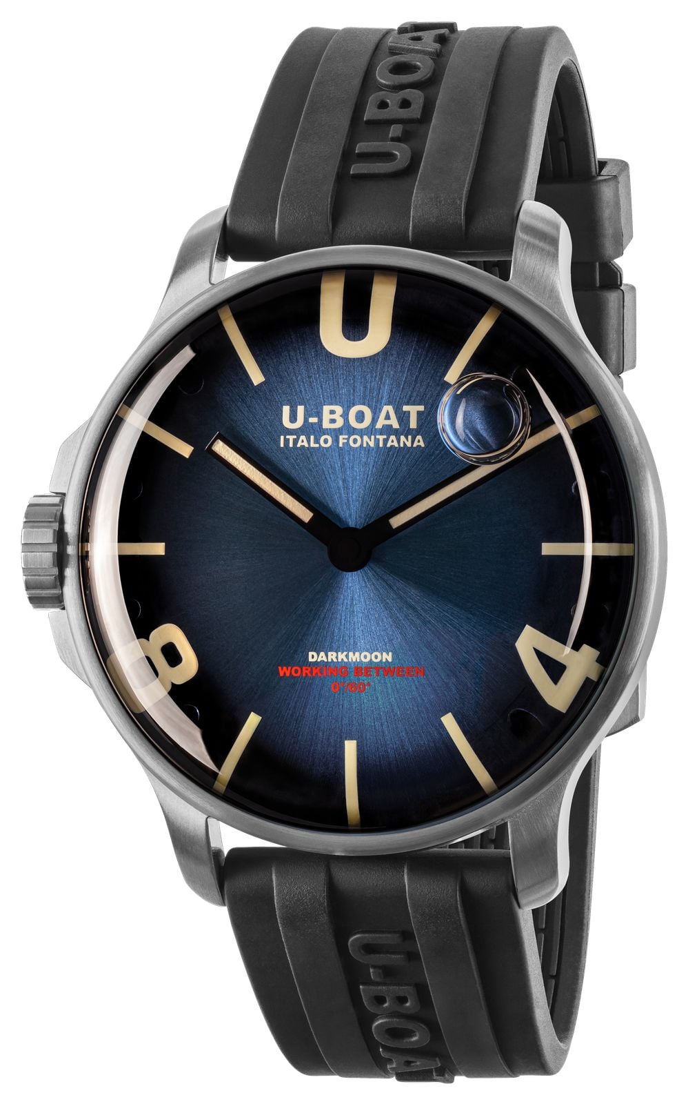 U-Boat Darkmoon SS (46,5 mm), cadran bleu impÃ©rial soleil montre
