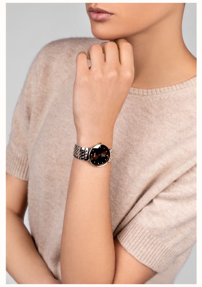 RADO Florence Diamonds Quartz (30mm) Brown Sunray Dial / Two-Tone Stainless Steel Bracelet R48913763 - альтернативный вид 6