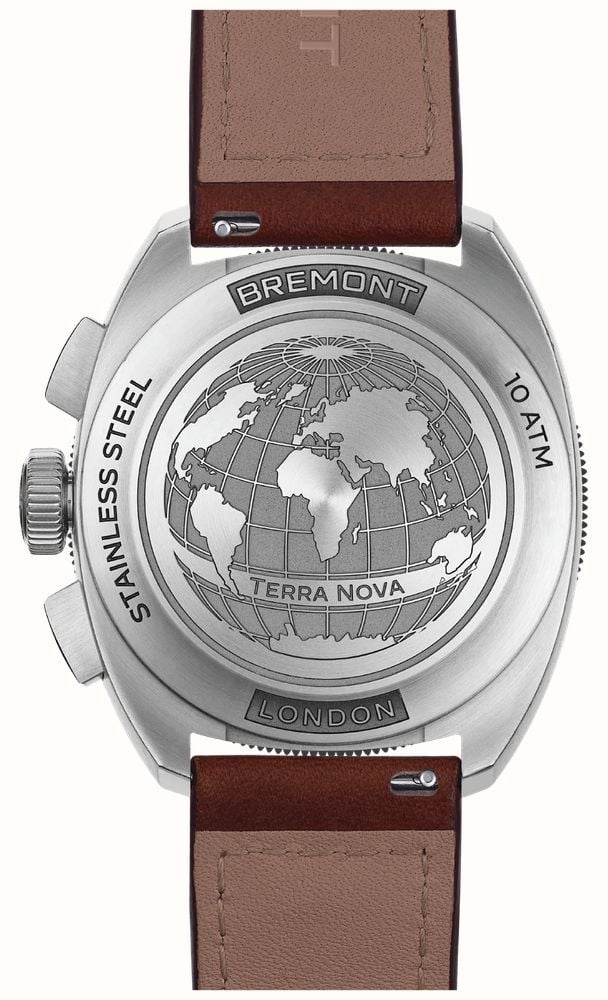 Bremont Terra Nova Chronograph Automatic (42.5mm) Black Anthracite Metal Dial / Brown Leather Strap TN42-CHR-SS-BK-L-S - vista alternativa 2