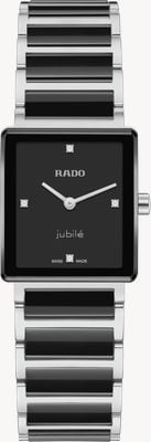 RADO Integrale diamanten kwarts (23 mm) zwart gelakte wijzerplaat / zwarte hightech keramiek & PVD-band R20250712