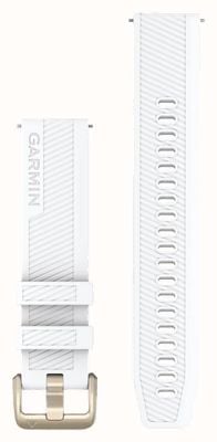 Garmin 快速释放表带（20 毫米）白色硅胶/浅金色硬件 - 仅表带 010-12927-00