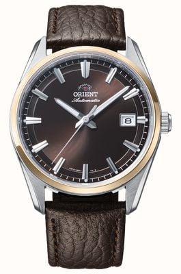 Orient Data Stretto (38,5 mm) brązowa tarcza / brązowy skórzany pasek RA-AC0R03Y30B