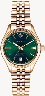 GANT Sussex (34 mm) cadran vert / acier inoxydable pvd or G136011