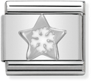 Nomination Classic Star Snowflake Sterling Silver & Steel Enamel Charm 330204/01