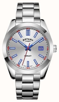 Rotary Hommes | henley | cadran argenté | bracelet en acier inoxydable GB05180/59