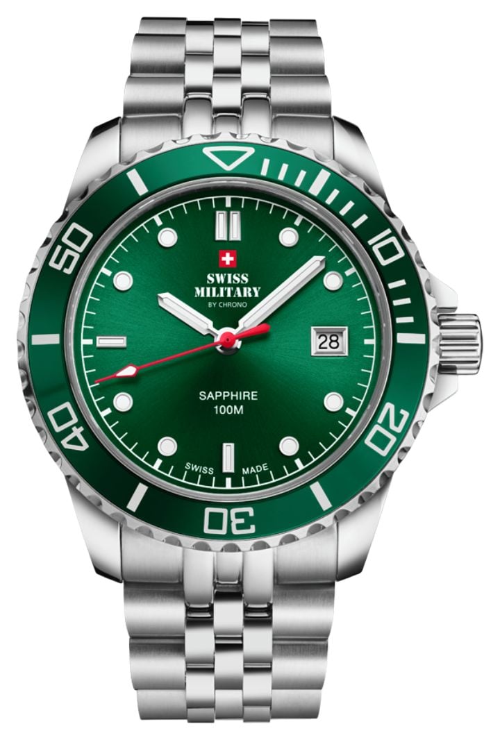 Swiss Military by Chrono Quartz 42mm Green Sunray Dial  Watch