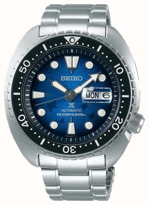Seiko Mannen redden de oceaan | roestvrijstalen armband | blauwe wijzerplaat SRPE39K1