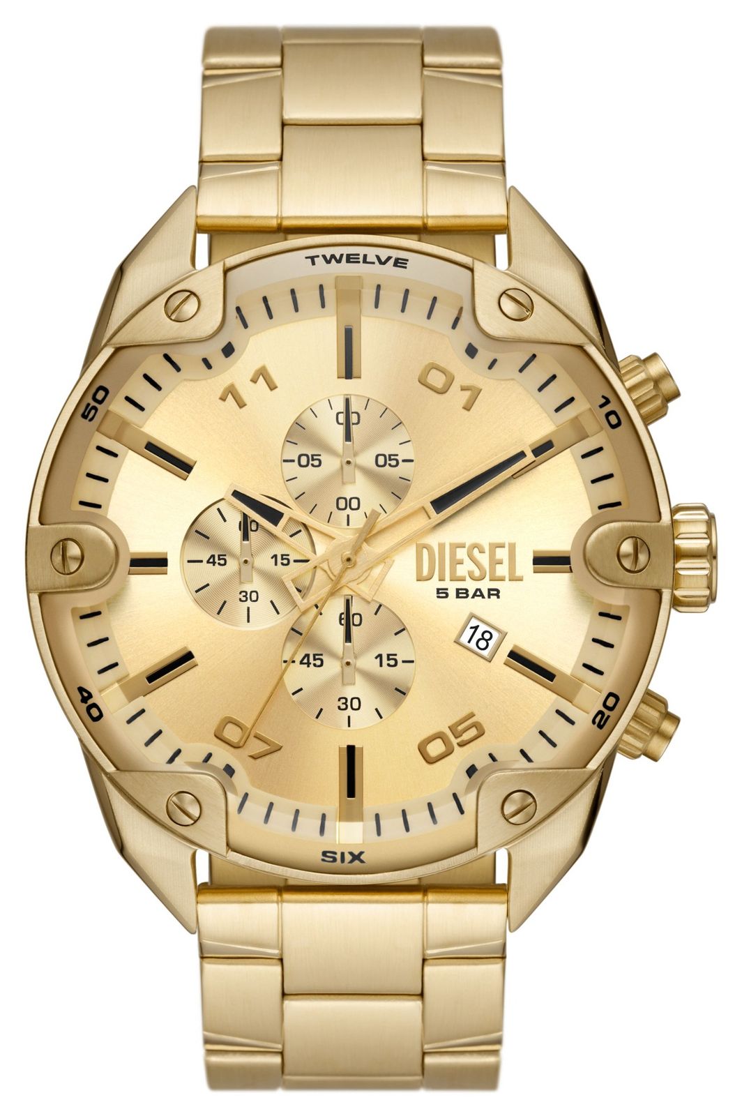 Diesel Cadran or cloutÃ© | bracelet pvd or DZ4608 montre