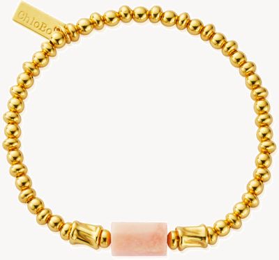 ChloBo Love Spirit Stone Bracelet - Pink Opal - 18ct Gold Plated (18cm) GBSSPO