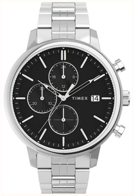 Timex Chicago Chrono (45mm) Black Dial / Stainless Steel Bracelet TW2V01600
