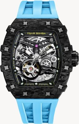 TSAR BOMBA Elemental Series-Carbon Fiber Automatic Watch BLUE TB8208CF-41