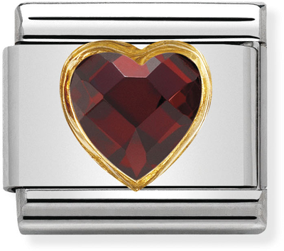 Nomination Classic Heart 18ct Gold & Steel Charm 030610/005