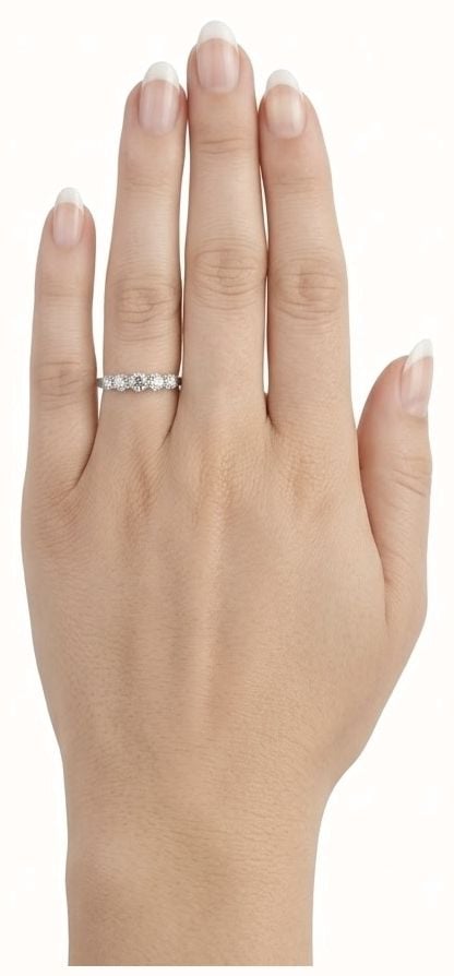 Round Brilliant Natural Diamond 18ct White Gold Five Stone Ring JM5872 - alternate view 4