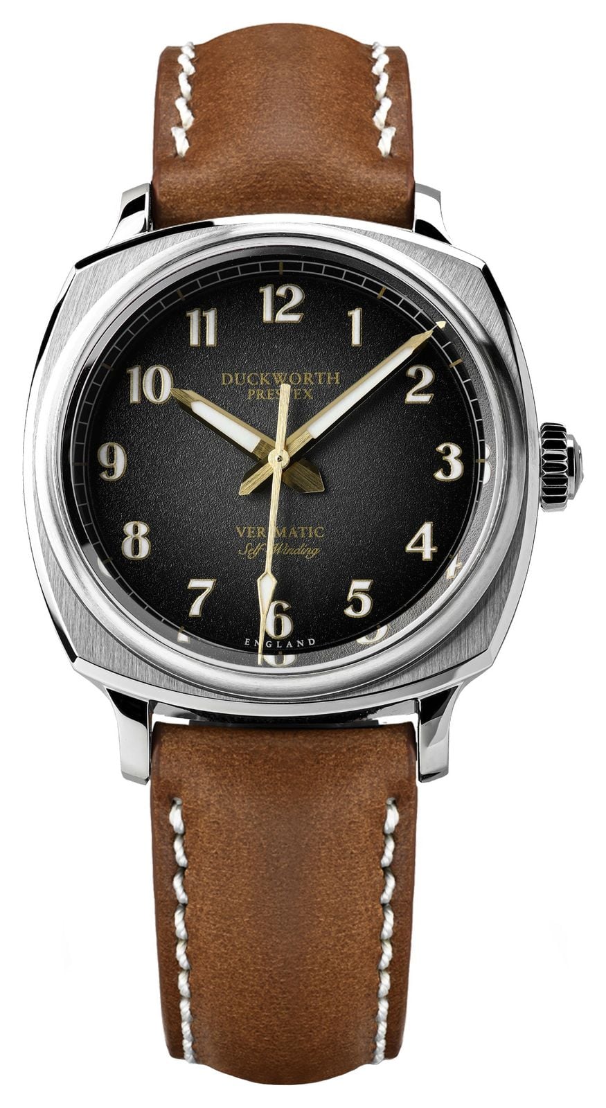 Duckworth Prestex Cadran Verimatic (39mm) noir fumÃ© / cuir montre