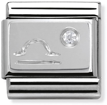 Nomination Classic Libra Cubic Zirconia Sterling Silver Charm 330302/07