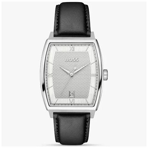 BOSS pour homme 43mm bracelet cuir cadran blanc montre